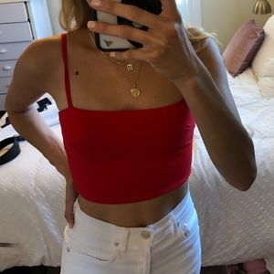 PRINCESS POLLY Basic Red Crop Top